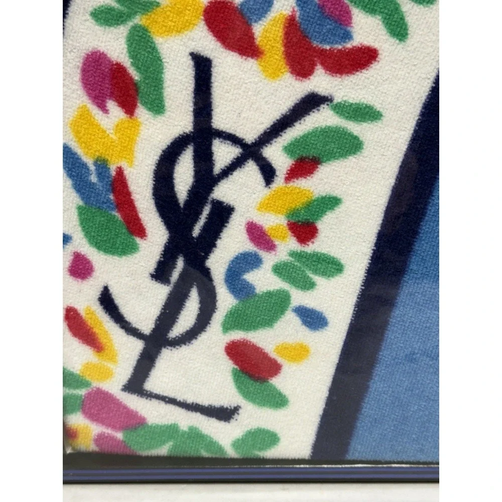 Yves Saint‎ Laurent Bath Towel Uchino Japan Cotton YSL Logo Floral New In Box